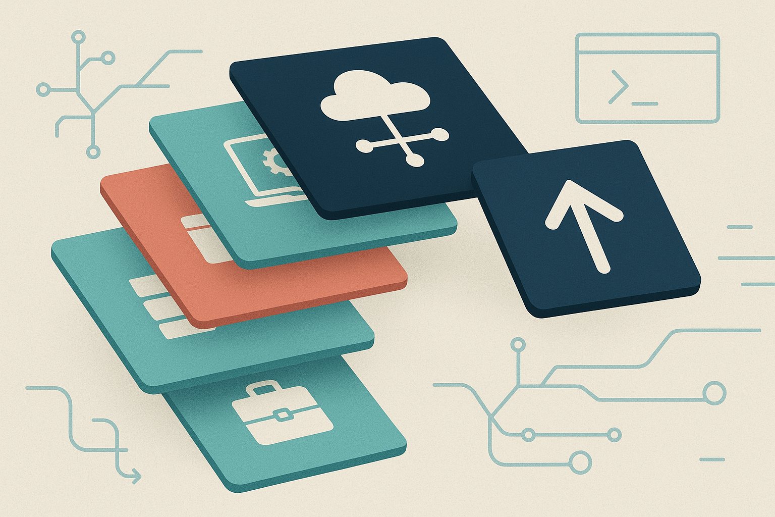Editorial illustration of a software engineer's career backlog prioritized into learning, proof, opportunity, and maintenance work