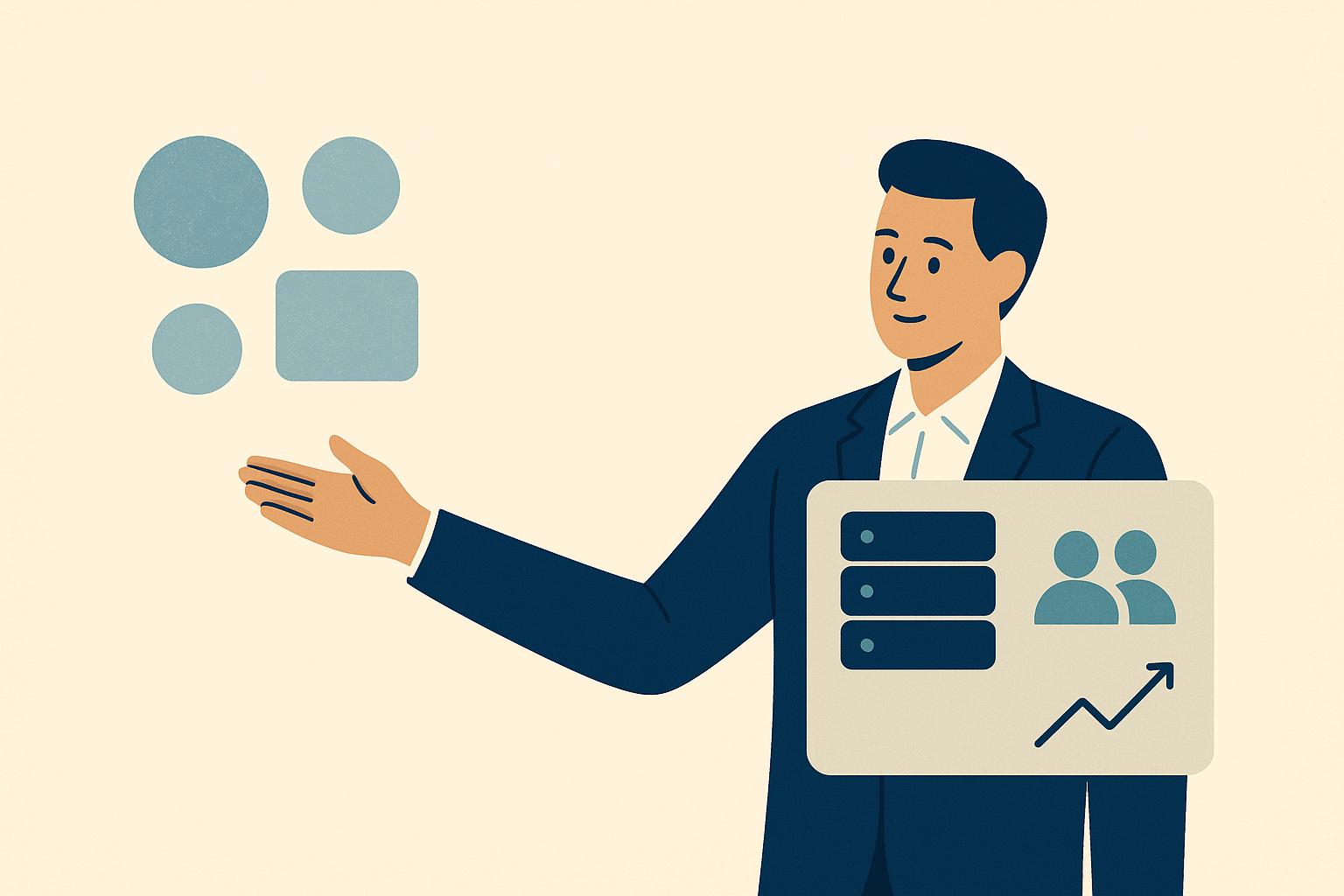 Editorial illustration contrasting vague professional claims with clearer evidence-based strengths and outcomes