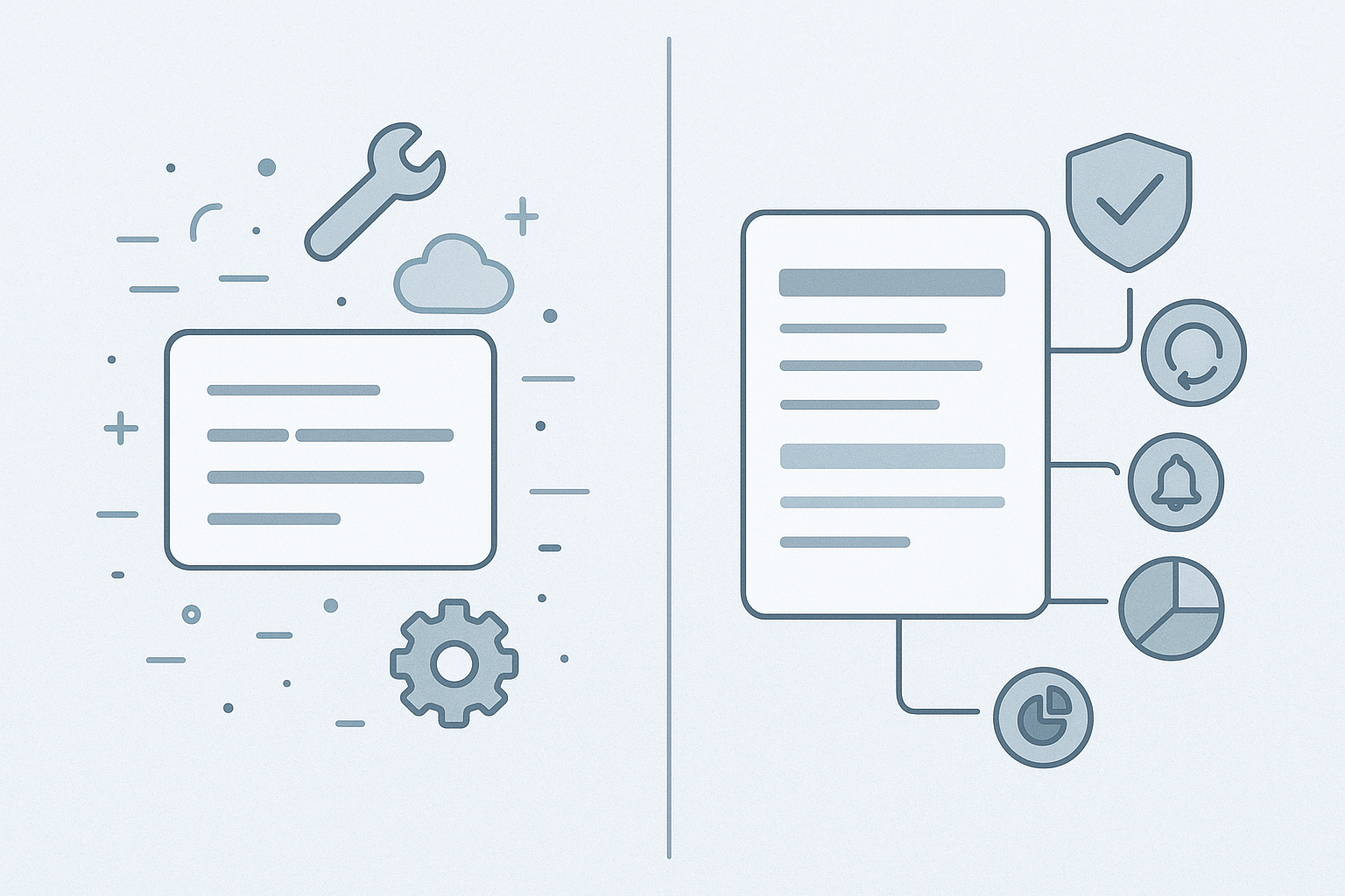 Editorial illustration showing a vague infrastructure resume bullet being rewritten into a clearer, evidence-based bullet with deployment and reliability signals