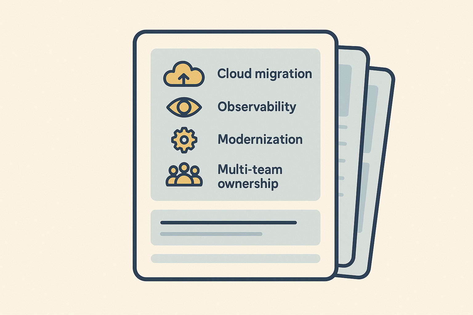 Editorial illustration showing a resume where the most recent, market-relevant work is highlighted while older experience is compressed lower on the page