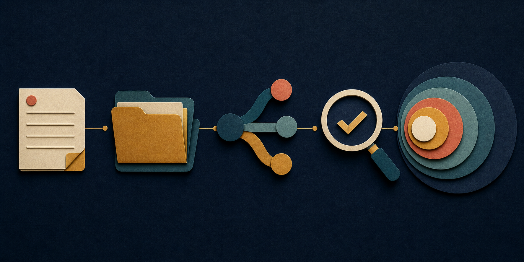 Evidence chain connecting a requirement to a project, decision, verification, and outcome