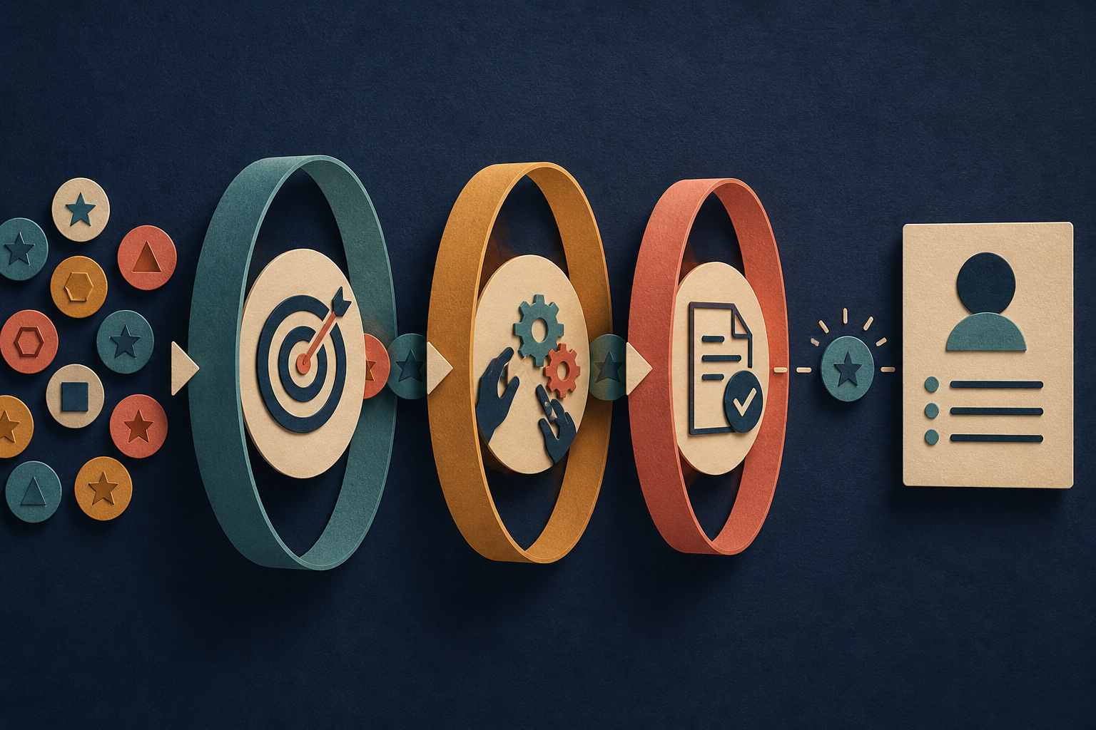 A three-layer skills filter separates target-role requirements, current working depth, and resume evidence before a technology reaches the final skills section.