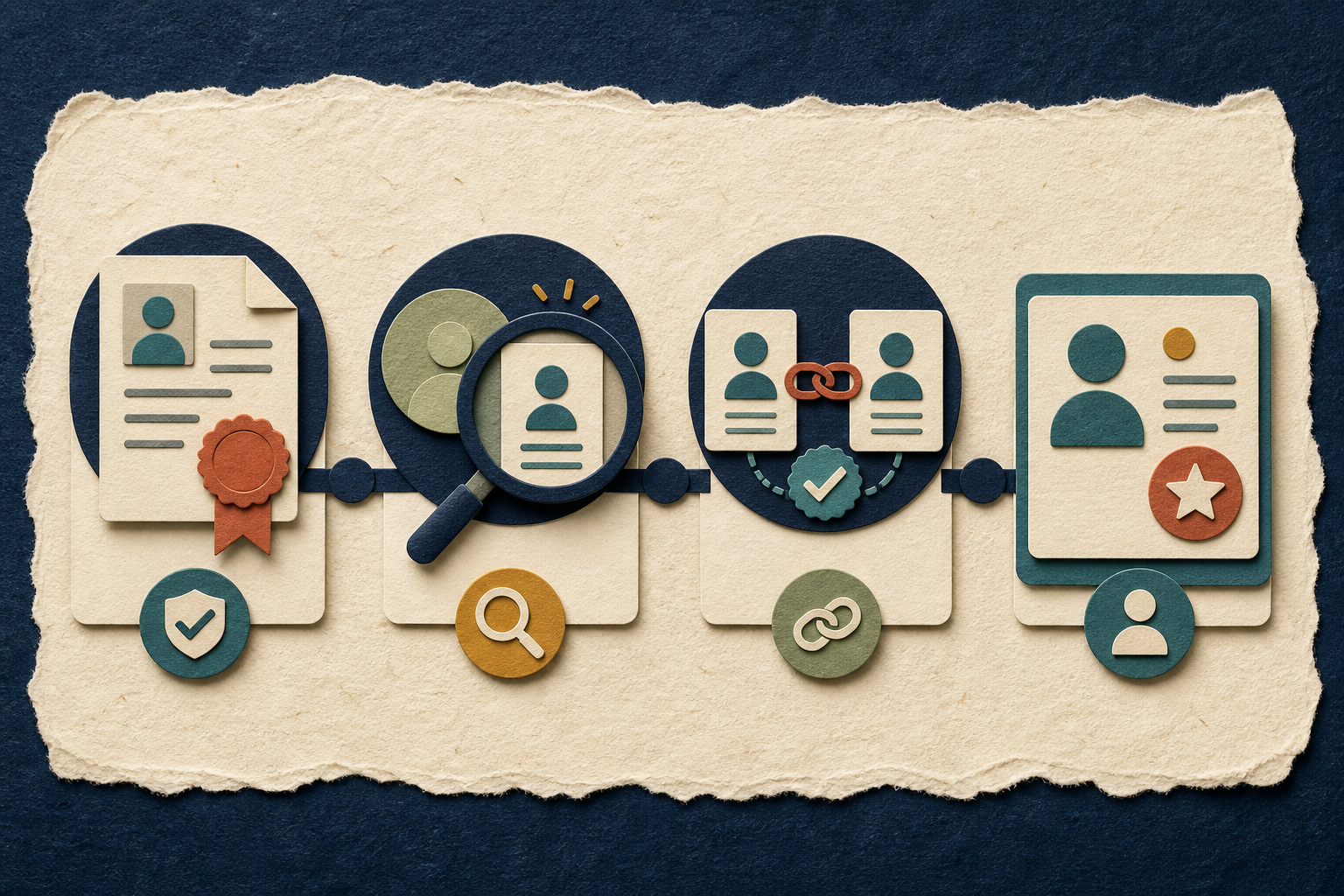 Three paper-cut checkpoints test a resume title for truth, clarity, and consistency before it reaches a recruiter.