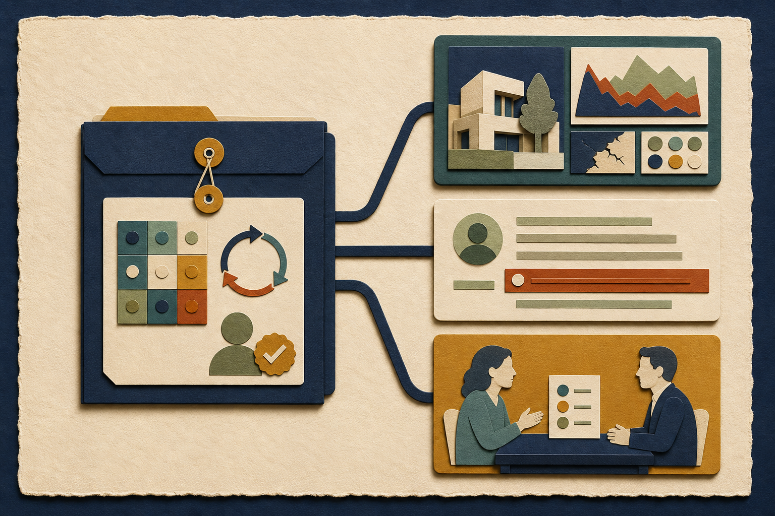 One verified evidence package branches into a portfolio case study, a concise resume achievement, and an interview conversation.