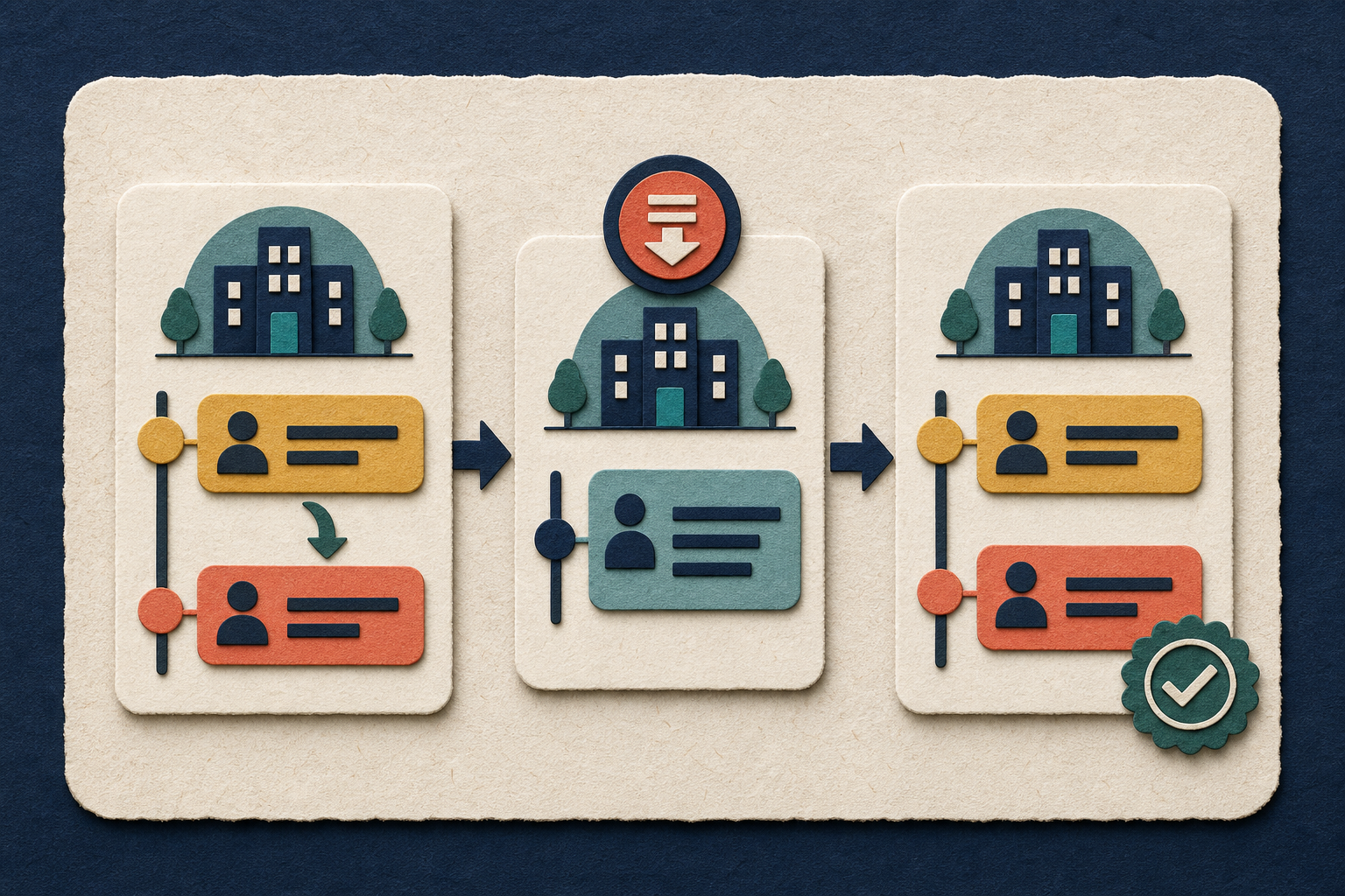 A two-role promotion timeline is compressed into one misleading record, then restored as two separate positions.