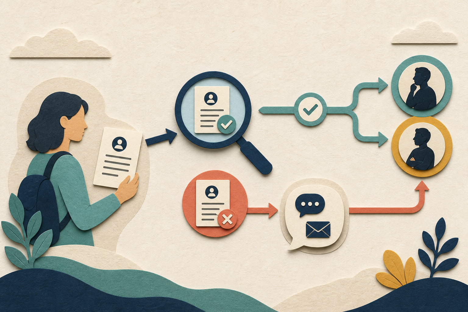 A calm decision frame routes a clear disclosure to an informed choice and an unclear disclosure to a precise clarification request.