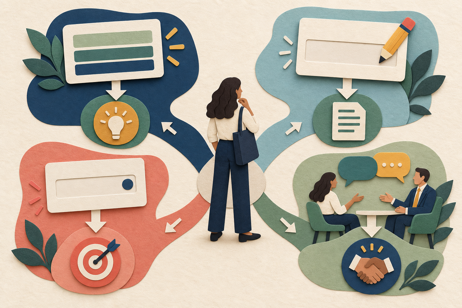 A four-path editorial decision guide pairs a posted range, text field, forced number, and recruiter conversation with an appropriate response.