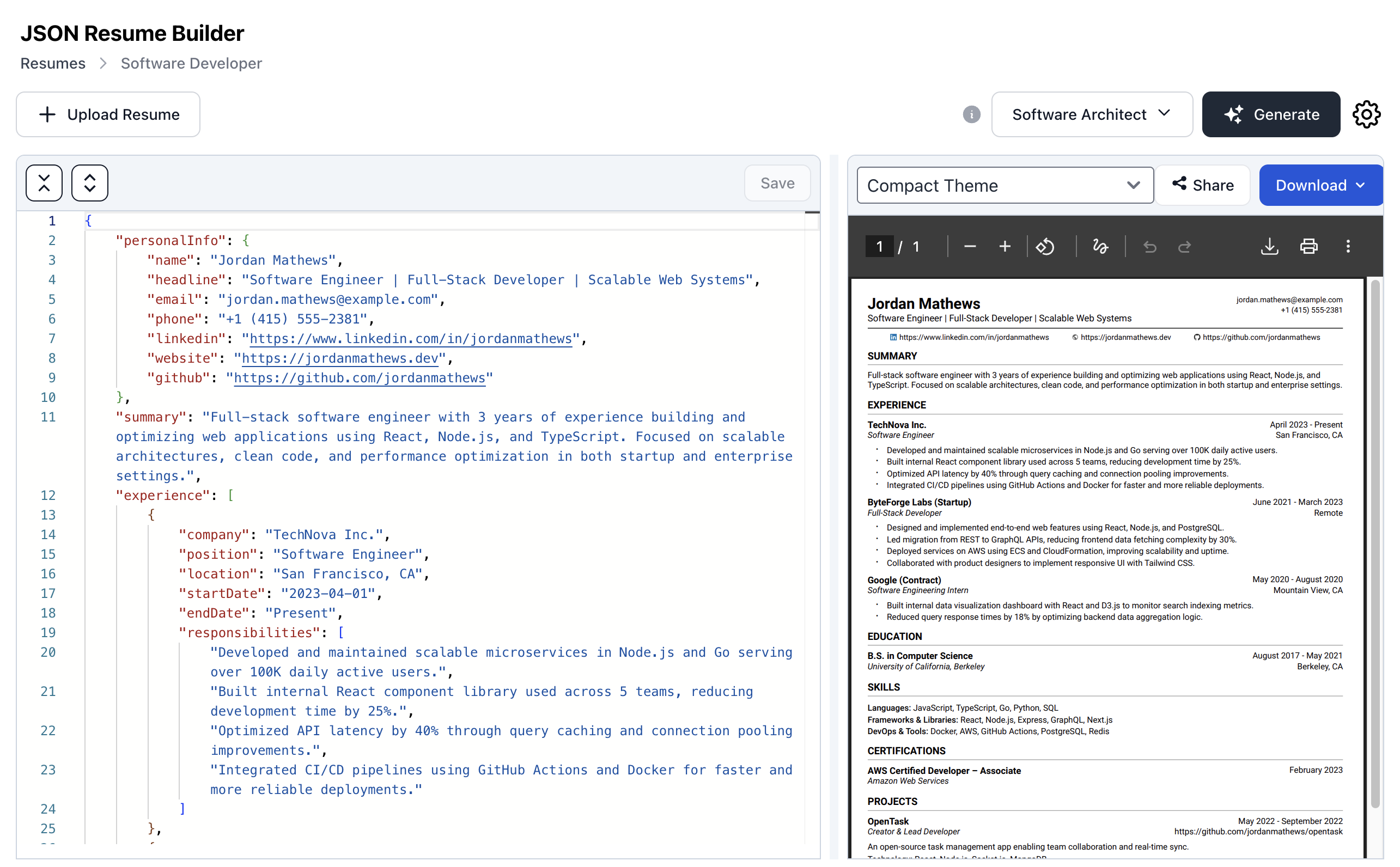 Resume-as-Code: Building Your Developer CV with JSON